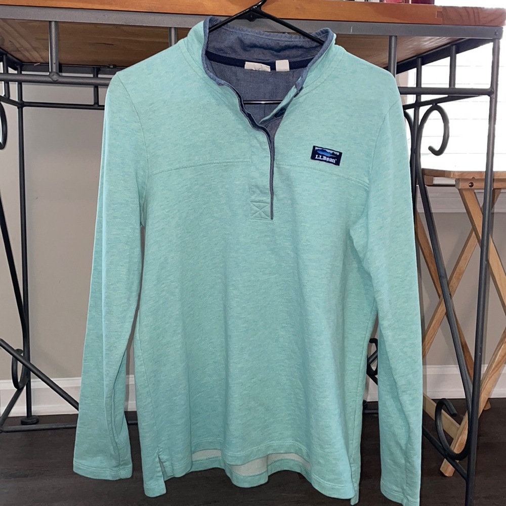 LL Bean teal pullover sweater